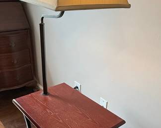 Wrought Iron Magazine Rack Floor Lamp with Wood Top