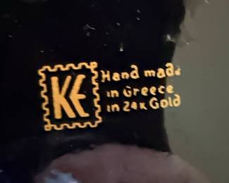 KE Handmade Greek Amphora Vase in 24k Gold