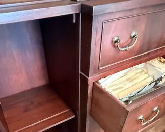 Mahogany Breakfront China Cabinet with Desk