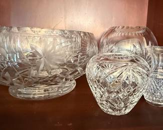 Cut Crystal Glassware Set - Pinwheel and Starburst Patterns