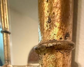 Hollywood Regency Style Gilt Faux Bamboo Mirror