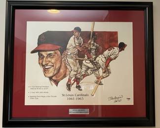 Stan Musial St. Louis Cardinals "Hall of Fame '69" Signed Lithograph