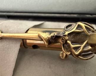 Deer Antler Bolt Action Pen with Deer Head Clip