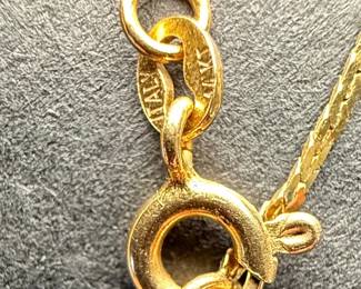 14k Yellow Gold Diamond Solitaire Pendant Necklace