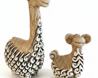 Pair of Artesania Rinconada Llama Figurines