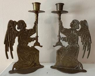 Brass Angel Candlestick Holders - Made in India