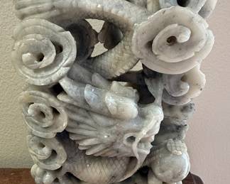 Chinese Style Soapstone Dragon Sculpture
