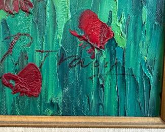 Poppy Field Landscape Oil Painting