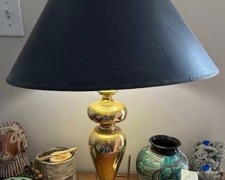 Mid-Century Modern Brass Table Lamp in the Style of Chapman