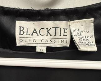 Black Tie Oleg Cassini Beaded Floral Silk Jacket