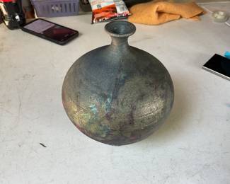 Raku Vase - Signed