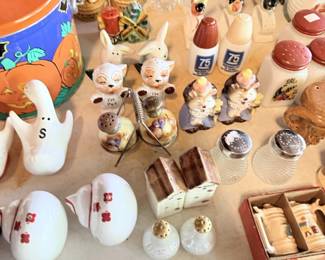 Vintage salt and pepper shaker collection.