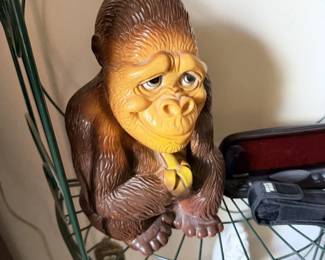 Bigfoot / Sasquatch novelty figure on wire shelf.