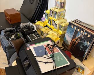 60s-80s vintage vinyl record collection. Lots of vintage cameras here, film and video. Precious Moments boxed birthday age number