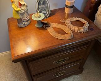 Matching nightstand. Cute pretty vintage collars