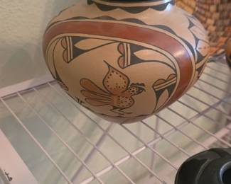Ted Tahbo Polychrome pottery jar with lid