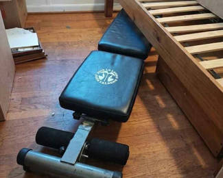 Lot 620: Vintage Jack LaLanne Folding Weight Bench w/ Leg Developer – Solid Steel