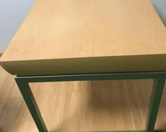 Lot 622: Krug Modernist Maple & Steel End Table