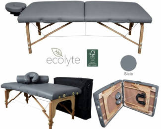 Lot 613: TouchAmerica Ecolyte Portable Massage Table Package (Slate) – Brand New