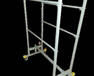 Lot 603: Ultra Heavy-Duty Rolling Wardrobe Rack - Double-Sided, Rail, 8 Rail Height Adjustable