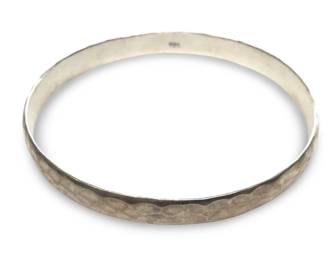 Vintage Round Hammered Sterling Silver Bracelet