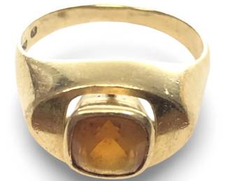Spectacular 18KT Yellow Gold Citrine Ring