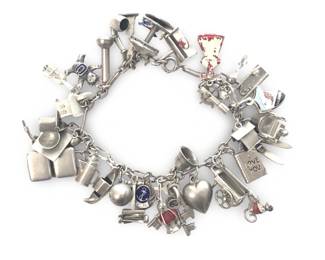 Vintage Sterling Silver Charm Bracelet