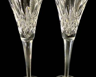 2pc Waterford Crystal Wedding Heirloom Flutes