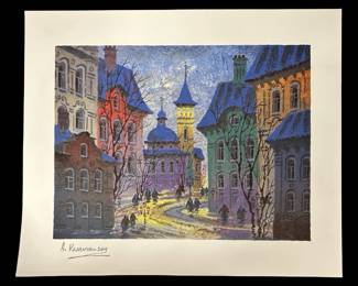 A. Krasnyansky “Prague-Icy Reflection" Serigraph