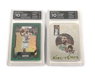 (2) Graded 10 Jayson Tatum Panini Prizm Basketball