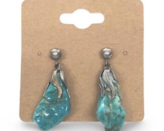 Vintage Native American Sterling Turquoise Nugget