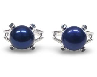 (2) Opulent Sterling Silver Blue Pearl Topaz Rings