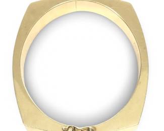 60’s 14Kt Yellow Gold Square Hinge Bangle Bracelet