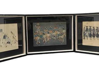 Lot (3) Vintage Indigenous Ceremony Illustrations