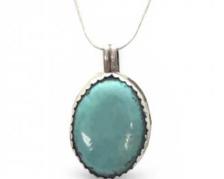 Sterling Silver Turquoise Pendant Necklace