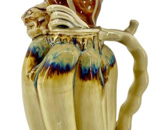 Signed Pearlescent Ceramic Lusterware Pitcher