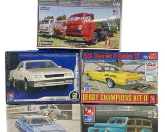 5pc AMT/Revell/Lindberg 1:25 Scale Model Cars
