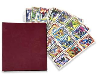 153 1990s Marvel Comics Character Cards in Binder