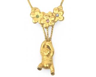 Winnie The Pooh Disney Gemstone Pendant Necklace