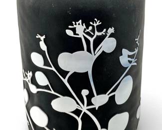 Painted Black Porcelain Vase