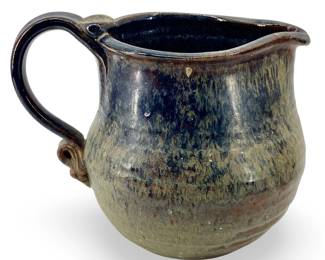 Signed Glazed Stoneware Pitcher