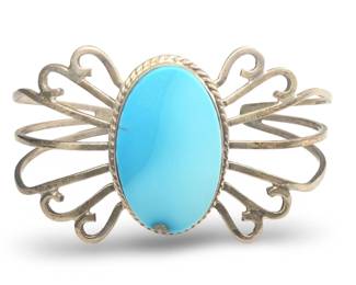 Vintage Sterling Silver Turquoise Cuff Bracelet