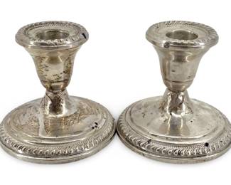 2pc Arrowsmith Weighted Sterling Candle Holders