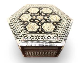 Egypt Mother of Pearl Hexagonal Jewelry Box