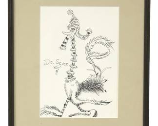 Dr. Seuss Bird Ink Illustration Drawing