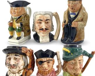 6pc Vintage Royal Doulton Character Mugs