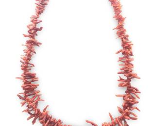 Vintage Native American Coral Branch Necklace