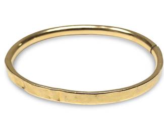 14Kt Yellow Gold Hinged Bangle Bracelet
