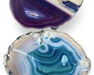 2pc Polished Agate Slices