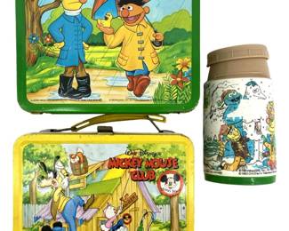 2pc Vintage Disney & Sesame Street Lunchboxes